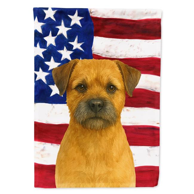 Carolines Treasures WDK6337CHF 40 x 28 in. Red Border Terrier American Flag H...