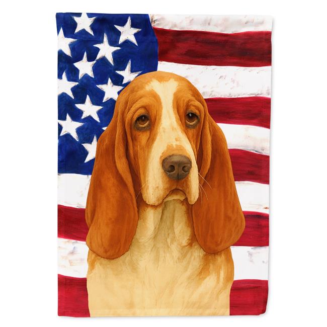 Carolines Treasures WDK6169CHF 40 x 28 in. Red & White Basset Hound American ...