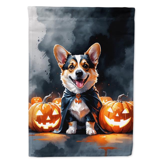 Carolines Treasures DAC8412CHF 40 x 28 in. Corgi Puppy Halloween House Flag