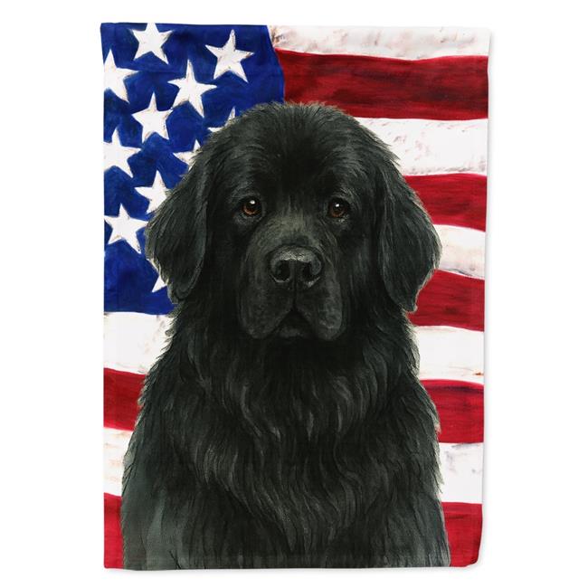 Carolines Treasures WDK6188CHF 40 x 28 in. Black Found Land American Flag Hou...