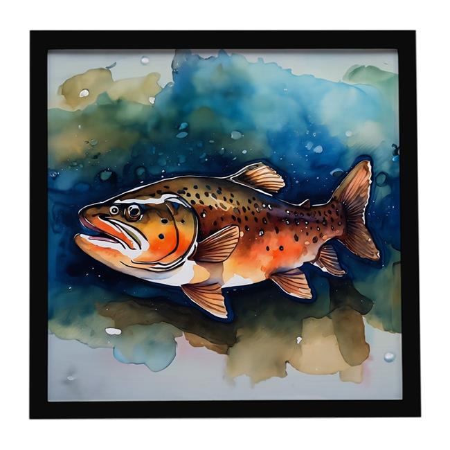 Carolines Treasures DAC2777MFP88 8 x 8 in. Brown Trout Framed Metal Print