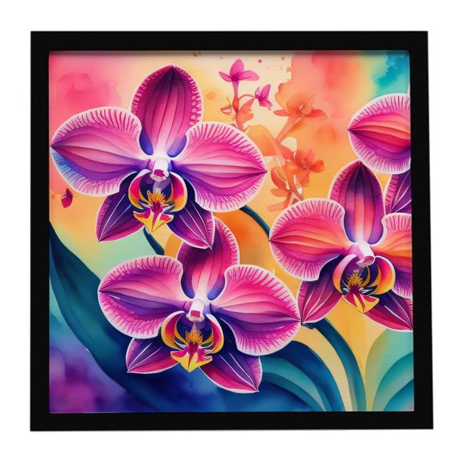 Carolines Treasures DAC1448MFP88 8 x 8 in. Orchids in Color Framed Metal Print