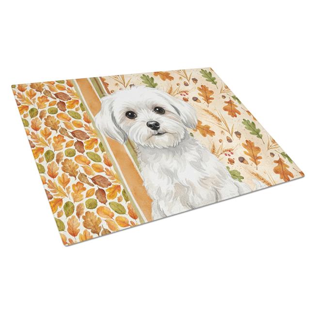 Carolines Treasures WDK7906LCB 15 x 12 in. Maltese Heirloom Fall Glass Cuttin...