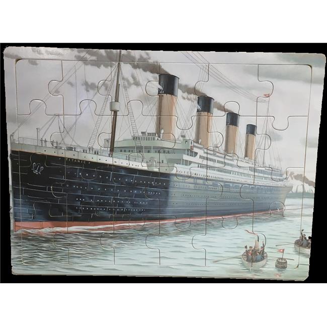 Texas Toy Distribution WP-105 12 x 9 in. Titanic Port Scene with Smoke Wood P...