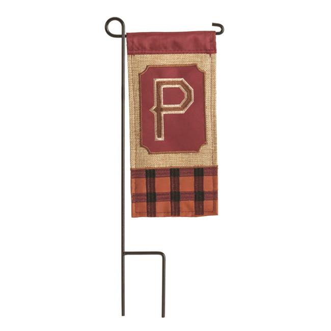 Magnolia Gardens M040033 4 x 8.5 in. Double Applique Fall Monogram P Burlap M...