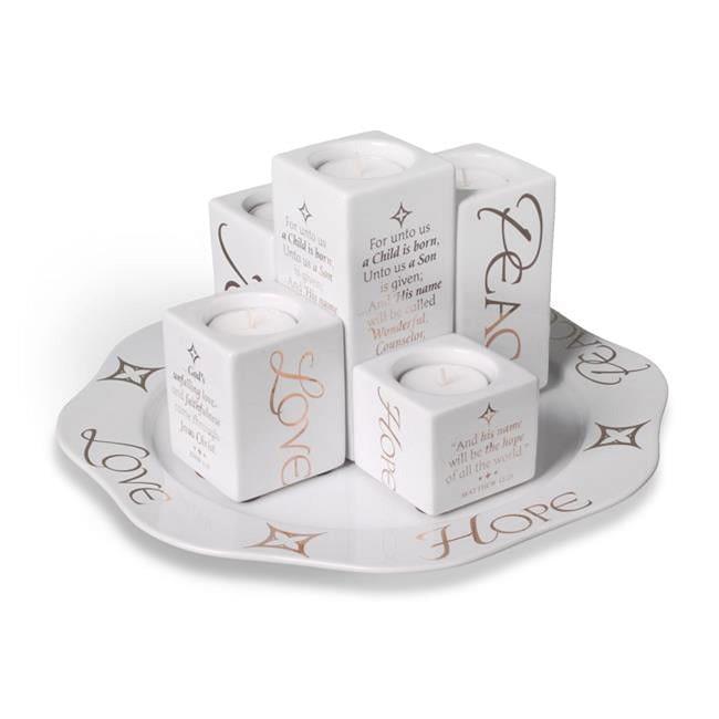 LCP 77325 Christmas Advent Wreath Candle Holder Tray - 6 Piece