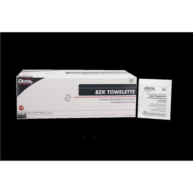 Dukal 855-1200 5 x 8 in. Bzk Towelette  3 per Strip