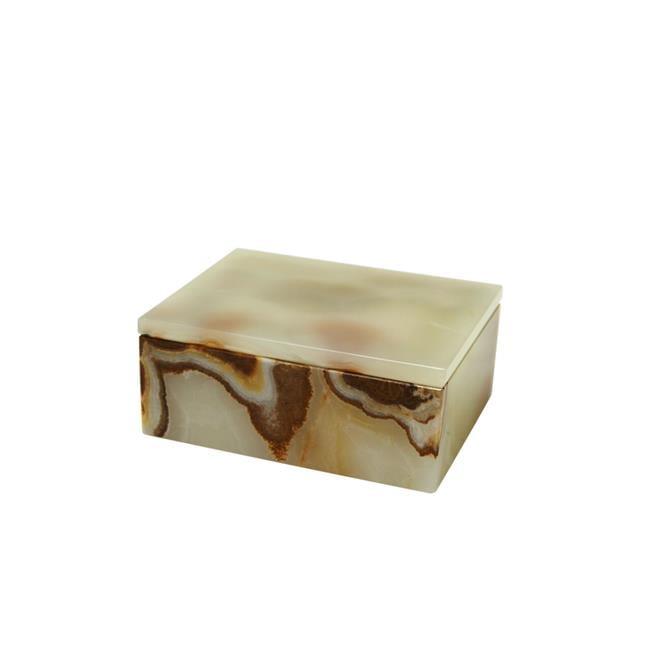 Marble Crafter BX45-LG 5 in. Rectangular Asteria Keepsake Box  Light Green Onyx