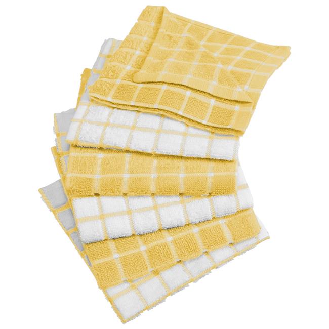 Design Imports CAMZ33962 Yellow Combo Windowpane Dishcloth - Set of 6