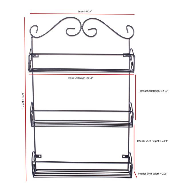 Design Imports Z01366 Black Pantry Spice Rack