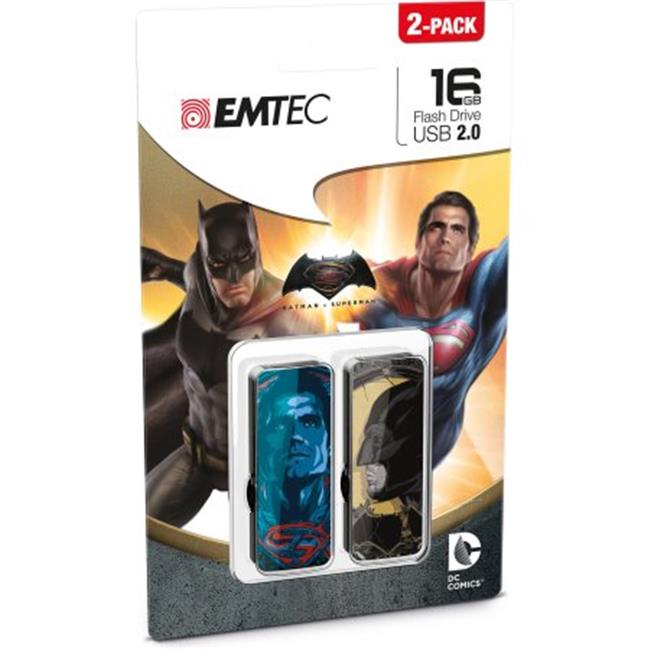 Emtec ECMMD16GM700BMP2 16 GB M700 Batman VS Superman Flash Drive  Pack of 2