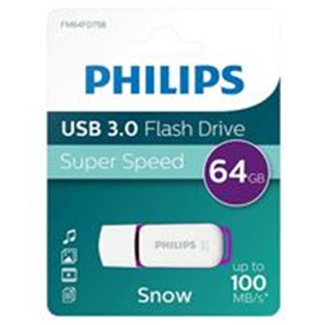 Philips PHMMD64GSNOWU3 USB3.1 Snow 64GB Flash Drive  Purple