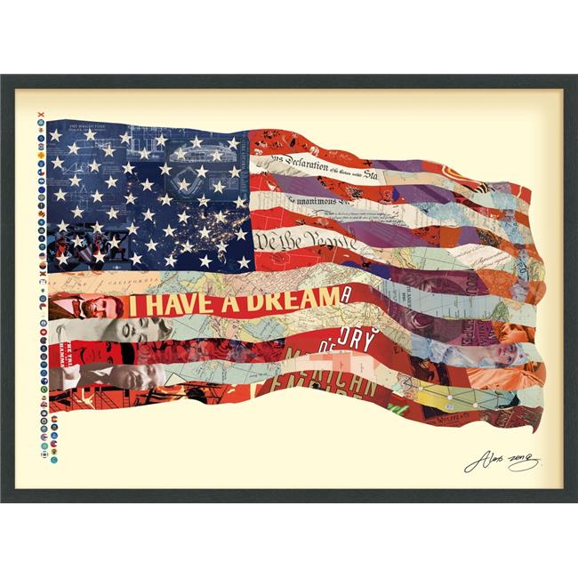Empire Art Direct Old Glory Alex Zeng s dimensional collage under glass & a b...