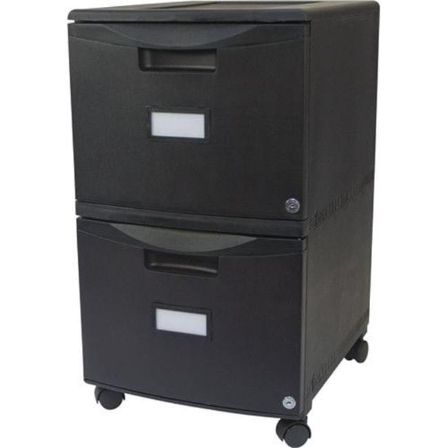 2-Drawer Mobile File Cabinet with Lock Legal Letter Black