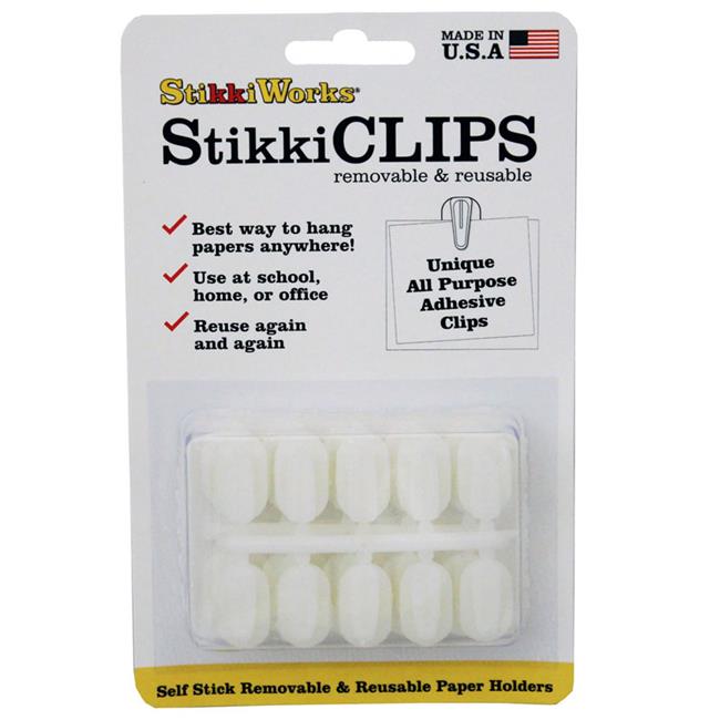 FPC STK01320-6 Stikki Clips  White - 20 Per Pack - Pack of 6
