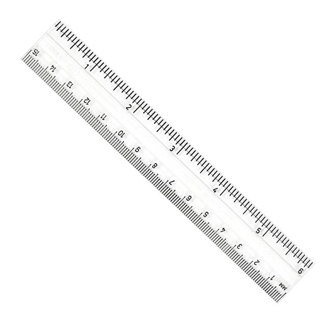 Charles Leonard CHL80610-48 Clear Plastic 6 in. Ruler & Metric - 48 Each