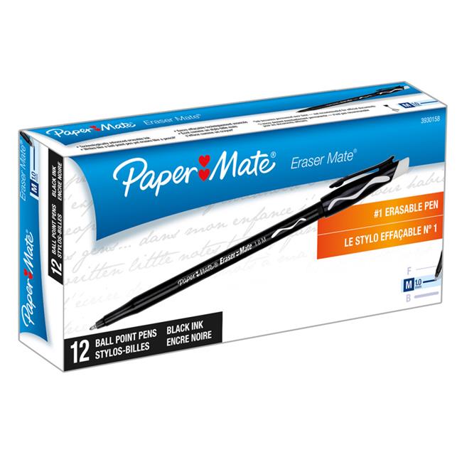Sanford L.P. PAP39301-2 Papermate Erasermate Pen  Black - 12 Count - 2 Dozan