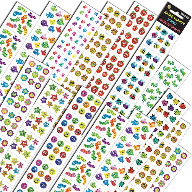Silver Lead SLSTEPJVQ-2 Jumbo Variety Stickers Assortment Q - Pack of 2