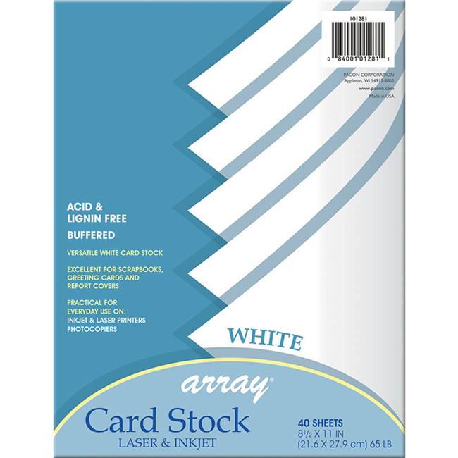 Pacon PAC101281-3 White Card Stock - 40 Sheet Per Pack - Pack of 3