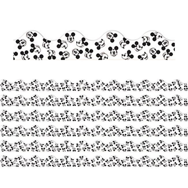 Eureka EU-845664-6 Mickey Mouse Throwback Tossed Mickeys Deco Trim - Pack of 6