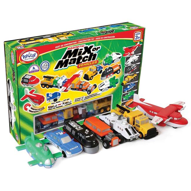 Popular Playthings PPY60313 Magnetic Mix or Match Vehicles Deluxe Game - 21 P...