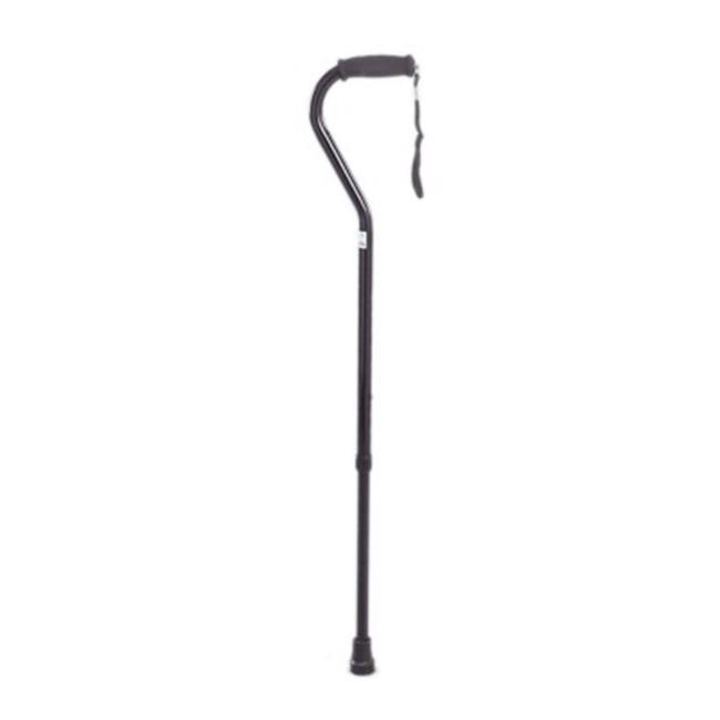 Offset Handle Adjustable Aluminum Cane  Silver