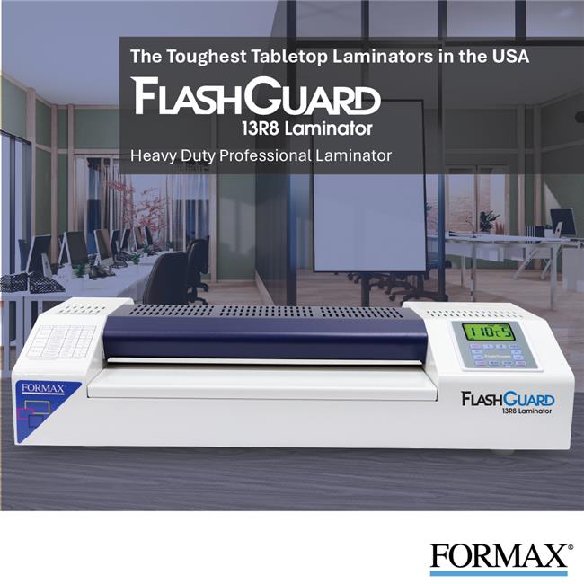 Formax FlashGuard 13R8 13 in. Heavy-Duty Professional Laminator 8 Rollers