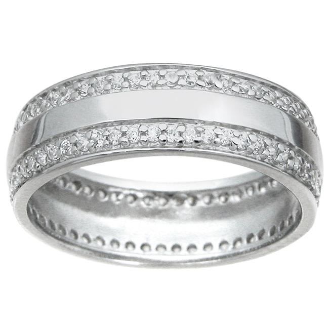 6 mm 925 Sterling Silver Mens Wedding Band Ring - Size 8