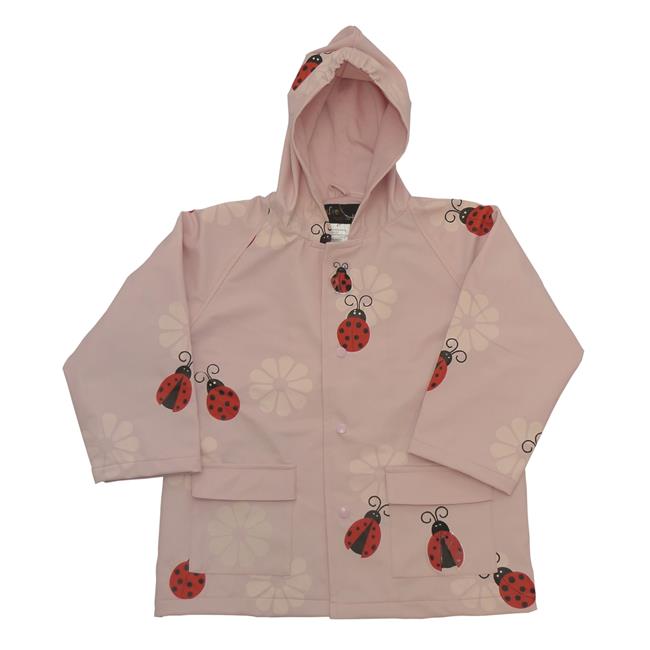Foxfire FOX-601-44-5 Childrens Pink Lady Bug Raincoat - Size 5