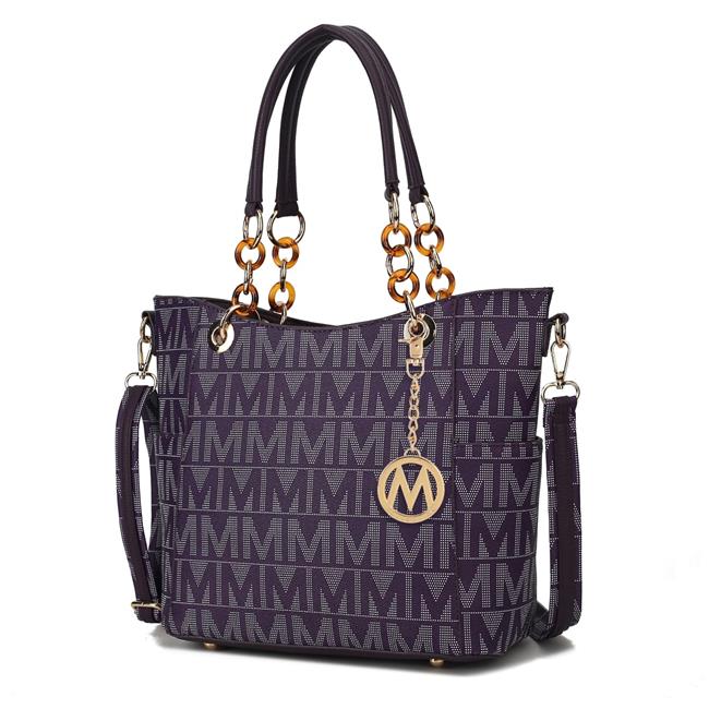 MKF Collection by Mia K MKF-BM3337DPL Womens Kissaten Milan M Signature Vegan...