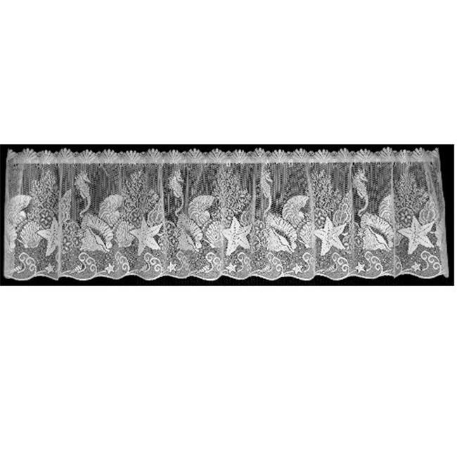 Heritage Lace 6155W-6014 60 x 14 in. Seascape Valance - White