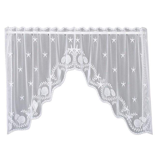 Heritage Lace 6400WS-36PR 72 x 36 in. Tidepool Swag Pair  White