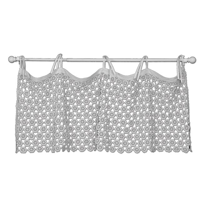 45 x 16 in. Crochet Envy Valance  White