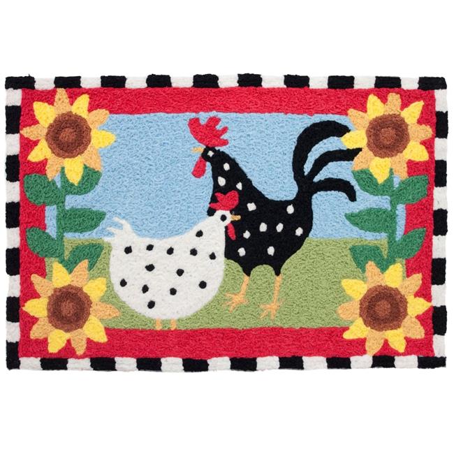 Jellybean JB-EK001 20 x 30 in. Funky Chickens Rug