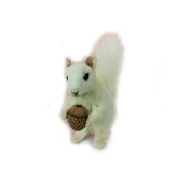 Hansa 7742 7 in. Squirrel Plush Toys With Nut  White