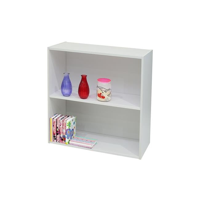 24 x 24 x 11 in. Wood 2 Tier Bookcase - White