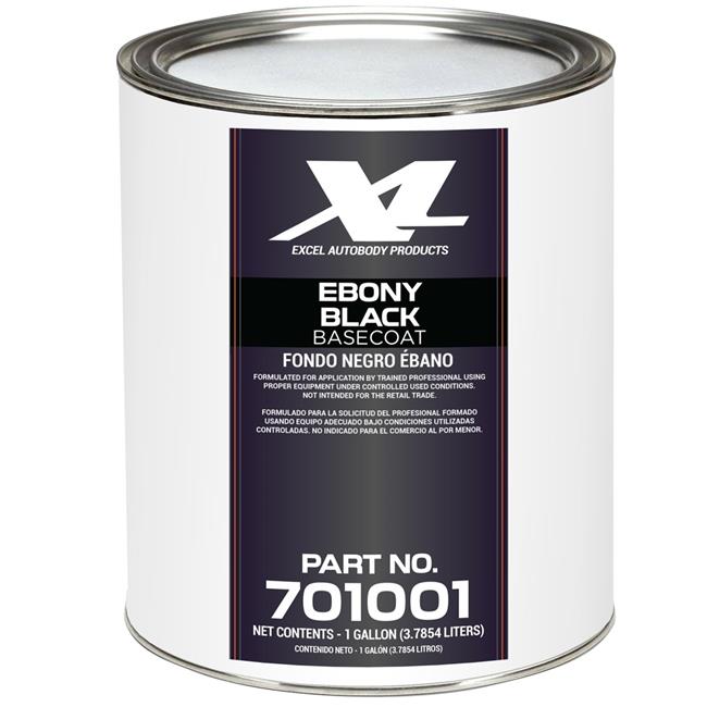Excel Auto Body Products XLB701001 Ebony Black Basecoat Paint 1 gal
