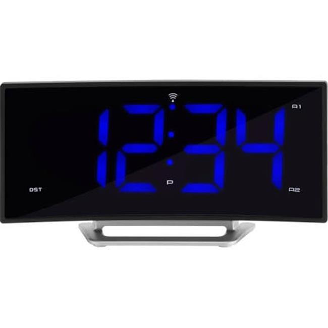 La Crosse 617-249 Curved Blue LED Atomic Dual Alarm clock
