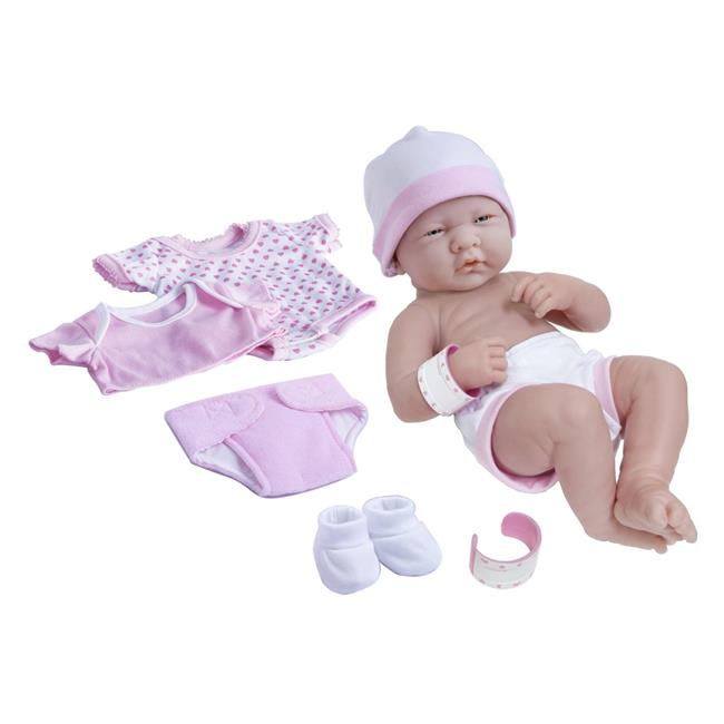 La Newborn Nursery 8 Piece Layette Pink Baby Doll Gift Set 14 in. Lifelike Ne...