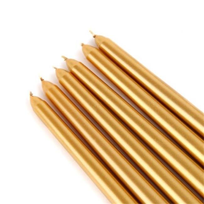 Jeco CEZ-107 12 in. Taper Candles  Metallic Bronze Gold - 12 Piece