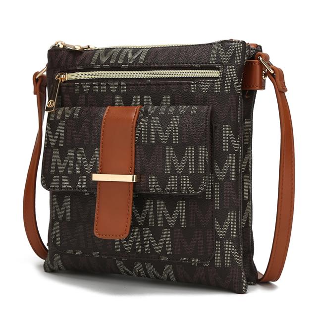 MKF Collection MKF-MU6420BR Jeni Signature Crossbody Bag by Mia K. - Brown