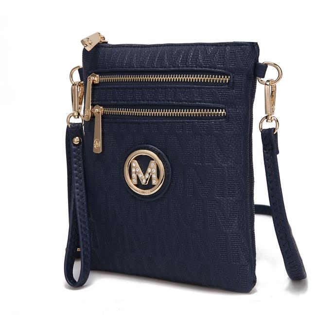 MKF Collection by Mia K. MKF-PU7793NV Andrea Milan M Signature Crossbody Bag ...