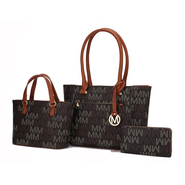 MKF Collection by Mia K. MKF-MU6365W-BR Lady II M Signature Tote Bag & Wallet...