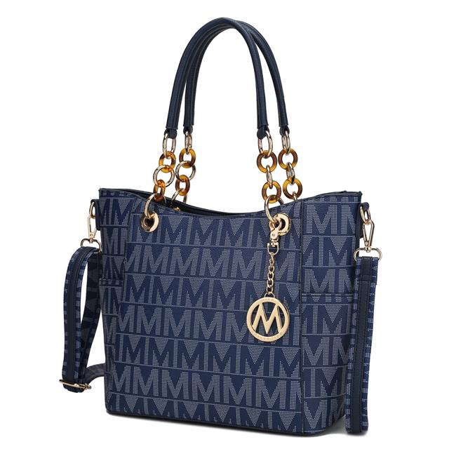 MKF Collection by Mia K. MKF-BM3337NV Kissaten Milan M Signature Tote Bag  Na...
