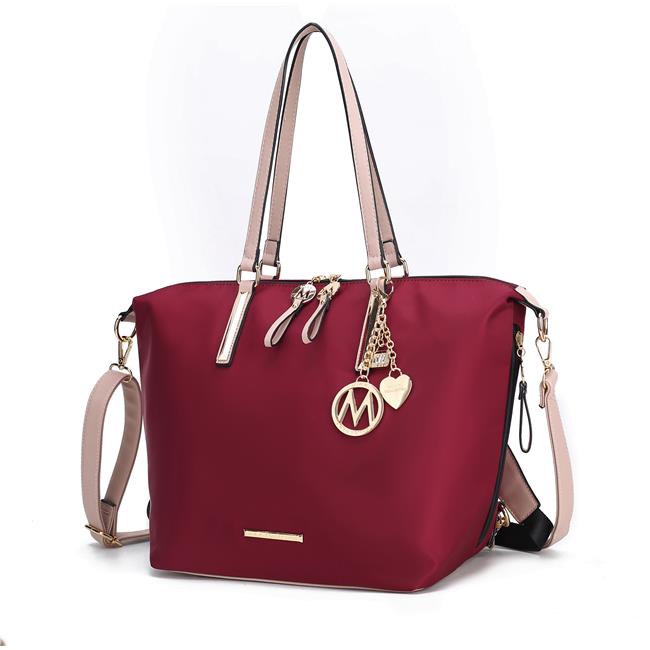 MKF Collection by Mia K. MKF-X529SD-WN-BLS Layla Solid Tote + Backpack