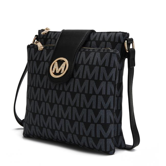MKF Collection MKF-MM5718BK Womens Wrigley M Signature Crossbody Bag  Black