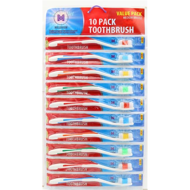 Toothbrushes Individually Wrapped Standard Medium Bristle - Pack of 100