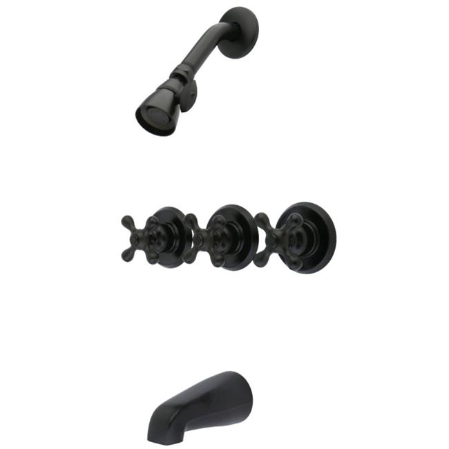 Kingston Brass KB235AX Tub & Shower Faucet with Three Handles  Oil Rubbed Bronze