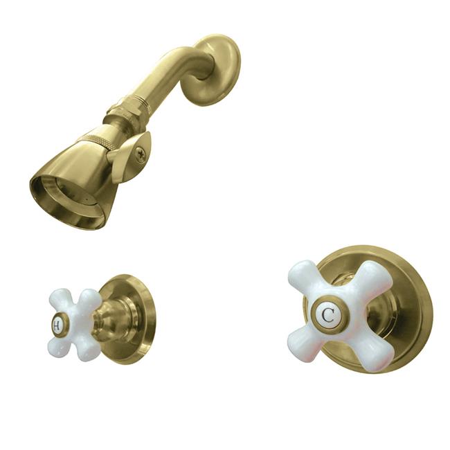 Kingston Brass KB247PXSO Victorian Tub & Shower Faucet Brushed Brass