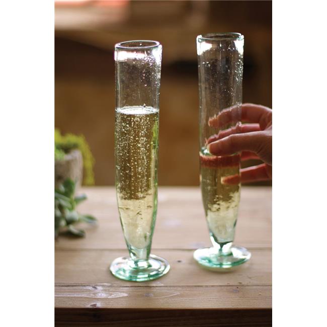 Kalalou CRL5749 2.5 x 10 in. Tall Recycled Champagne Flute - Case of 6